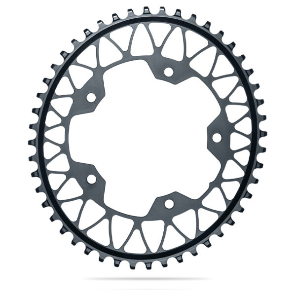 PLATO GRAVEL OVALADO 5 BARZOS 110mm - SHIMANO / ROTOR / FSA - ABSOLUTEBLACK - Imagen 2